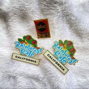 🐳 Set of 3 pins - Rainforest Cafe, abc sports